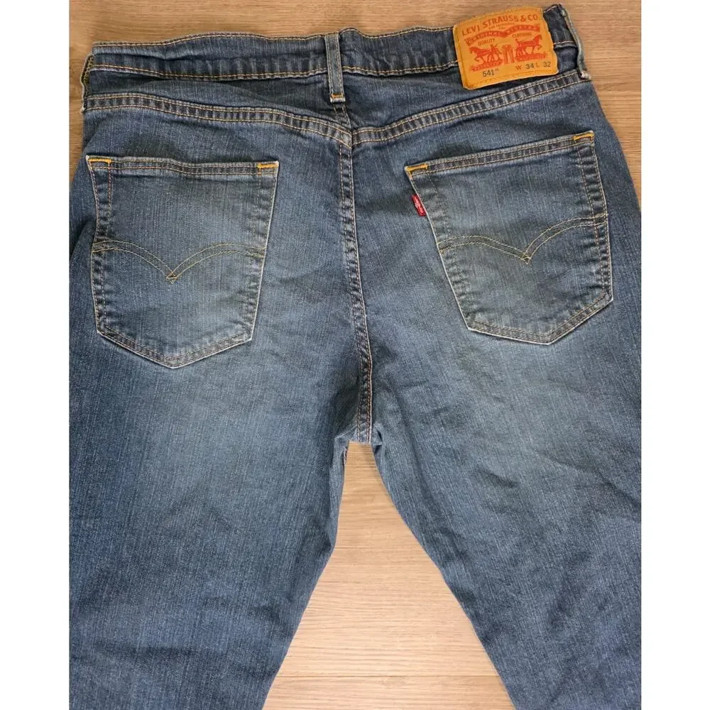 Levi's 541 Athletic Fit Jeans Men's 34x32 Blue Stretch Denim Medium Wash